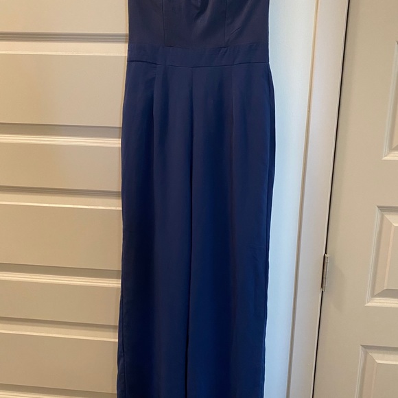 Navy blue high waisted jumpsuit - Picture 5 of 5